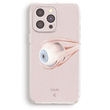 a pink iphone case with an image of a bird's eye
