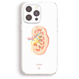 an iphone case with an illustration of the human kidney