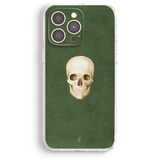 a phone case with a picture of a skull on it
