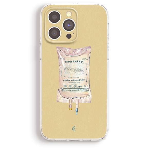 a phone case with a picture of a bag of food