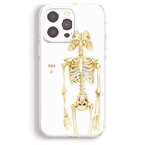 a phone case with a skeleton on it