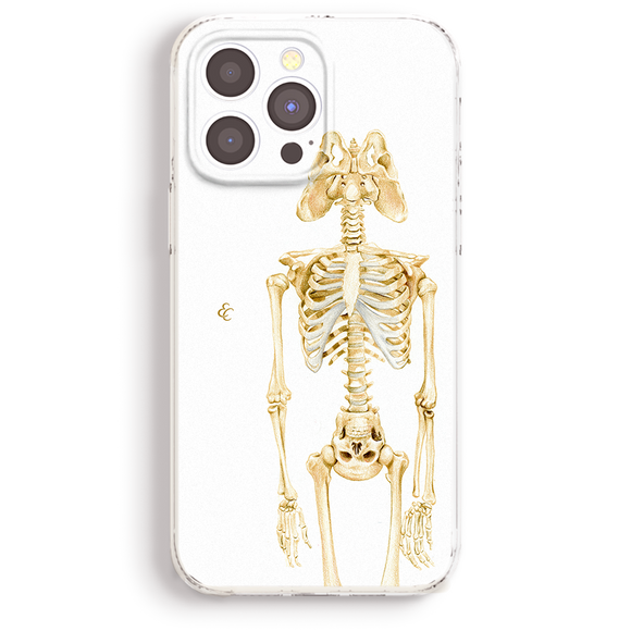 a phone case with a skeleton on it