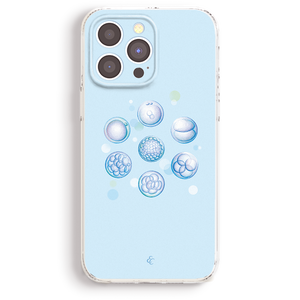 a phone case with an image of a bunch of bubbles on it