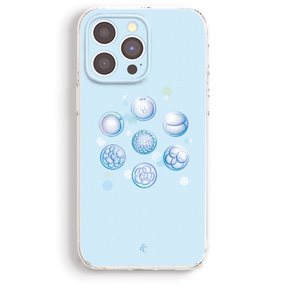 a phone case with an image of a bunch of bubbles on it
