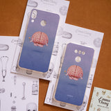 a cell phone case with a picture of a brain on it