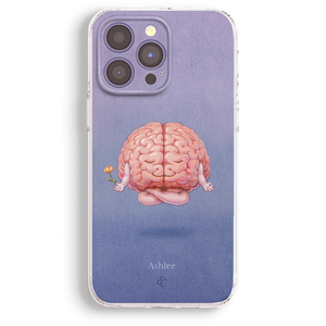 a phone case with a picture of a brain on it