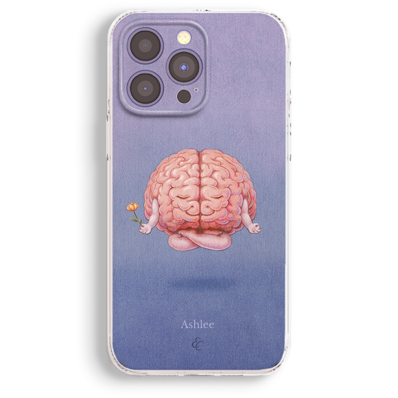 a phone case with a picture of a brain on it