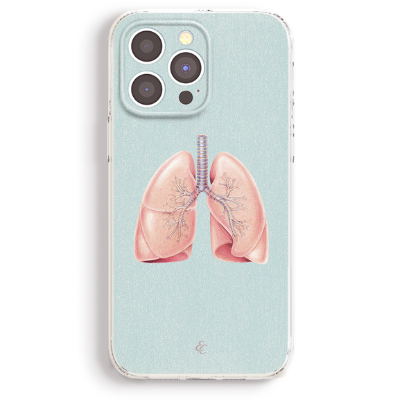 a phone case with a drawing of the lungs