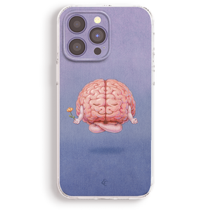 a phone case with a picture of a brain on it