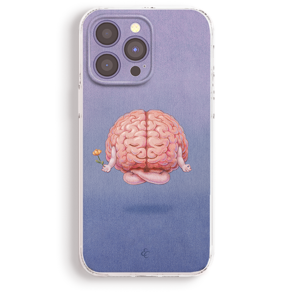 a phone case with a picture of a brain on it