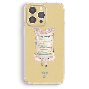 a phone case with a picture of a bag of rice