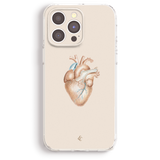 a phone case with a drawing of a heart on it