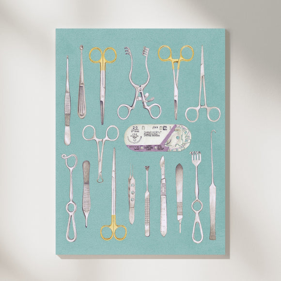 Vertical Art Print- Surgical Instruments