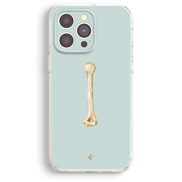 a phone case with a picture of a bone