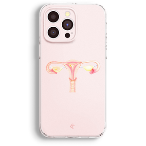 a pink iphone case with a picture of a woman's breast