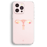 a pink iphone case with a picture of a woman's breast