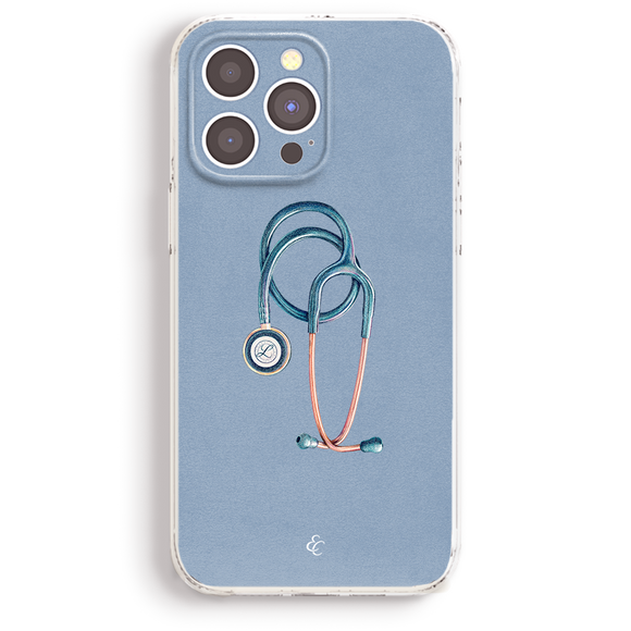 a phone case with a stethoscope on it
