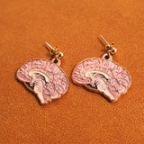 Detailed view of anatomical brain earrings