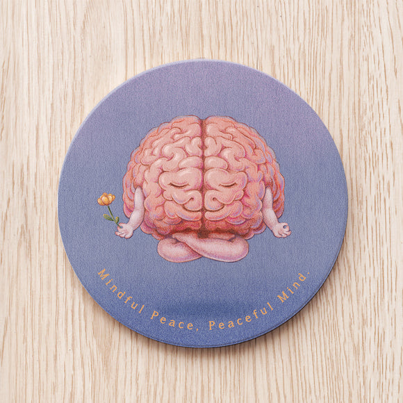 Meditation Brain Ceramic Coaster