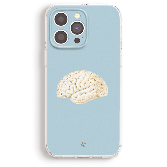 a phone case with a picture of a brain on it