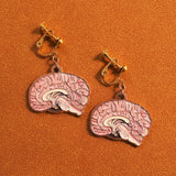 Clip-on anatomical brain earrings