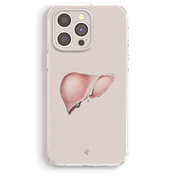 a phone case with a picture of a liver