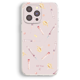 a pink iphone case with medical equipment on it