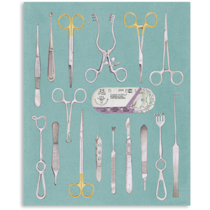 Vertical Art Print- Surgical Instruments