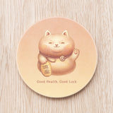 Lucky Cat Ceramic Coaster