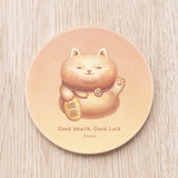 Lucky Cat Ceramic Coaster