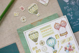 Hot Air Balloon Sticker and Card