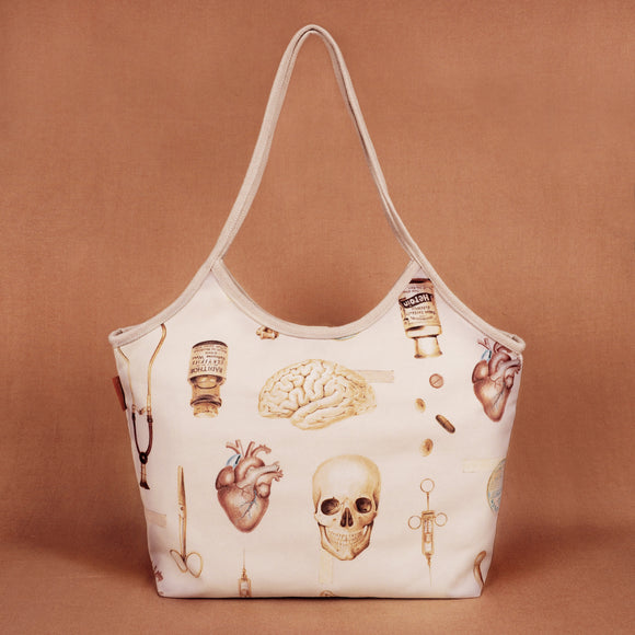 High-Capacity Medical Art Velvet Tote Bag