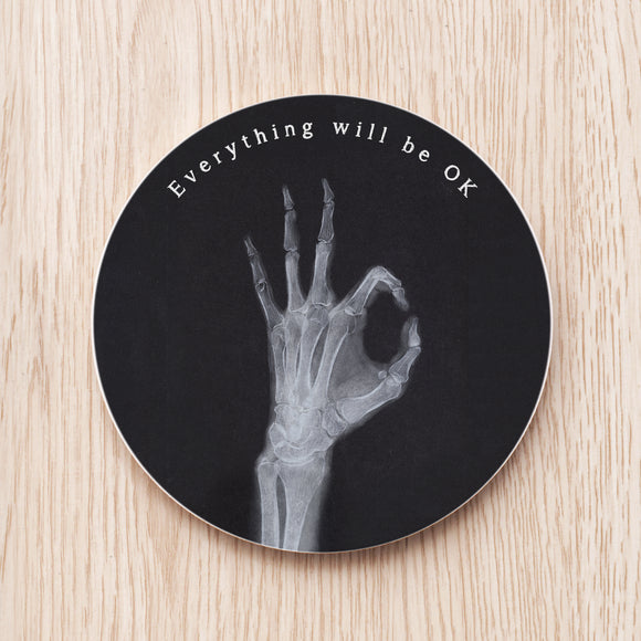 X Ray Personalized Ceramic Coaster- OK Hand