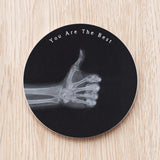 X Ray Personalized Ceramic Coaster- Thumbs Up